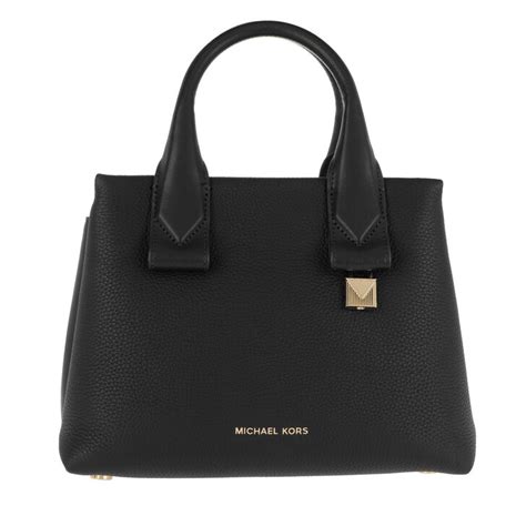 michael kors rollins large satchel black|michael kors black purse small.